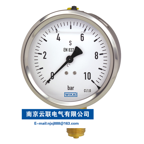 WIKA 213.53 耐震壓力表 波登管，充液型，不銹鋼外殼